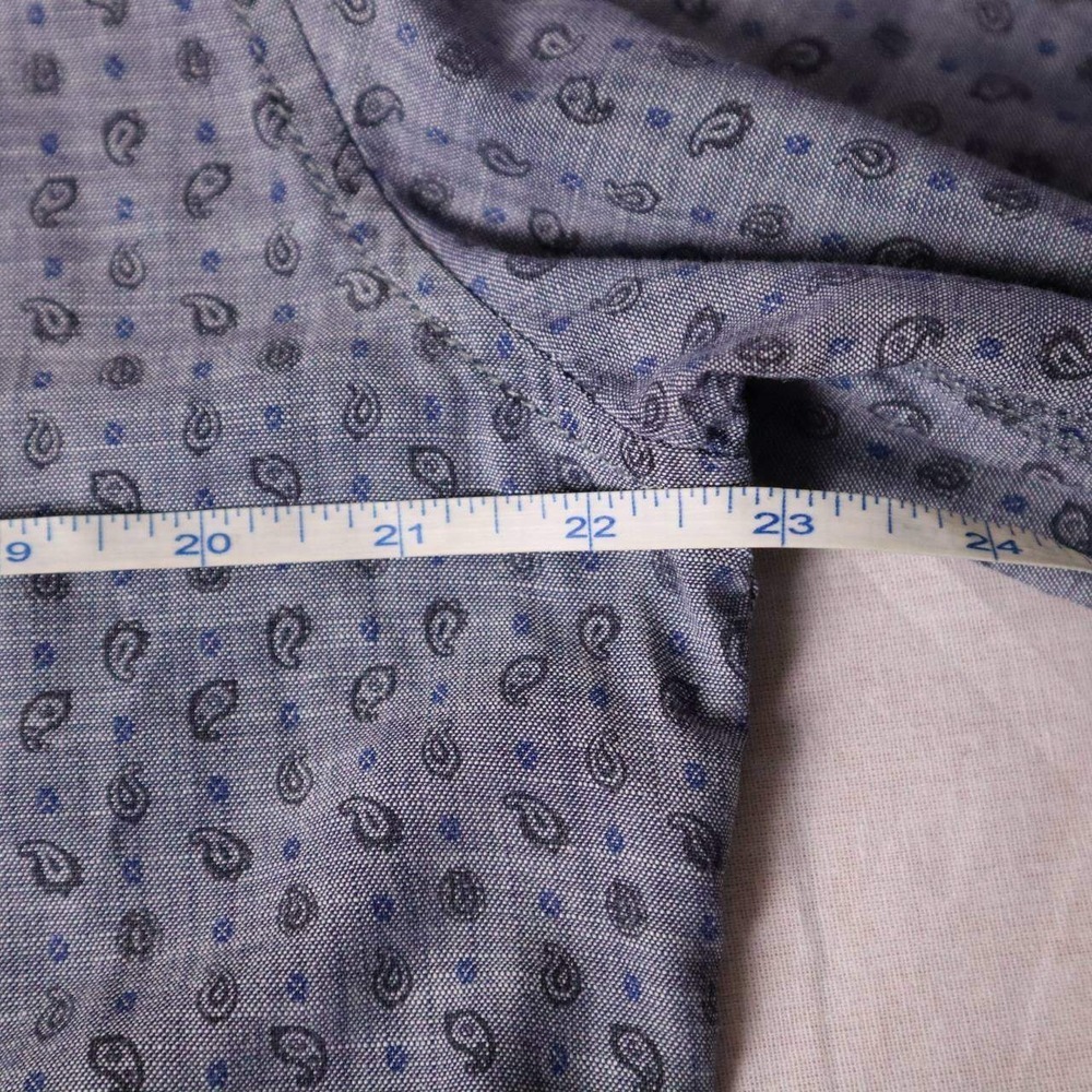 DIESEL CO Regular Fit Mens Blue Paisley Long Sleeve Button Down Shirt Size L - Picture 5 of 7